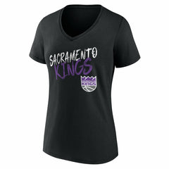 Black Sacramento Kings Women's Hustle Custom V-Neck T-Shirt | NBA