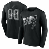 Black San Antonio Spurs Hustle Custom Long Sleeve T-Shirt | NBA