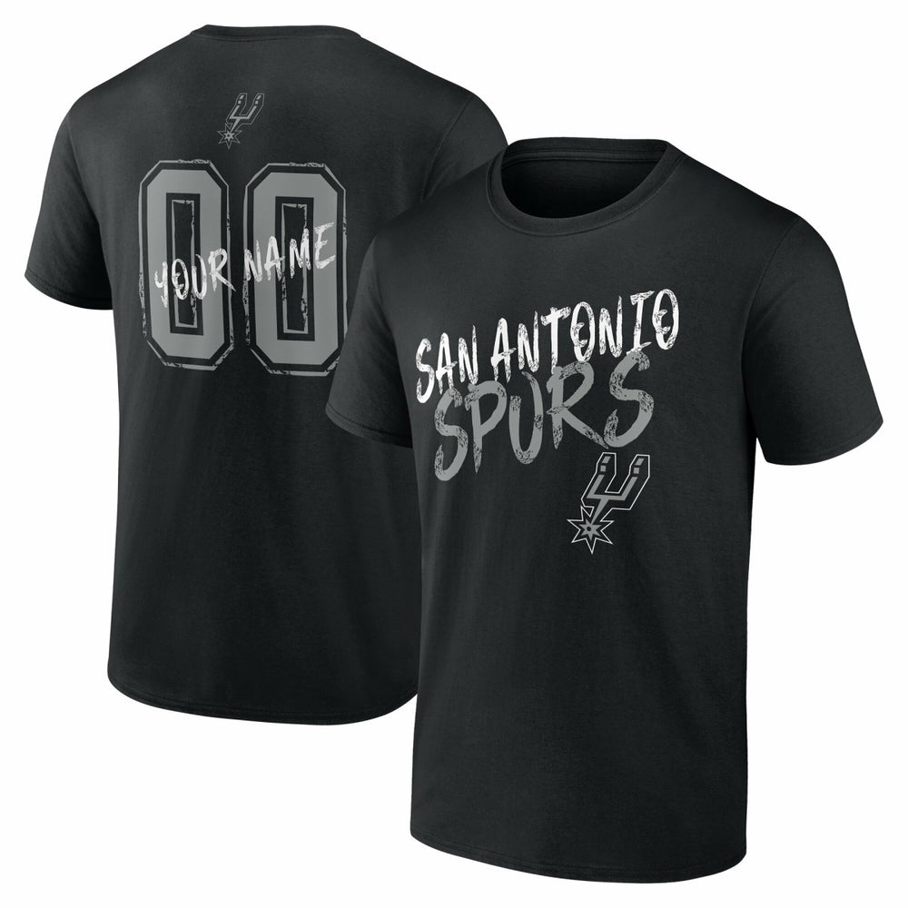 Black San Antonio Spurs Hustle Custom T-Shirt | NBA