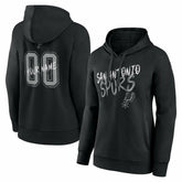 Black San Antonio Spurs Women's Hustle Custom Pullover Hoodie | NBA
