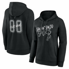 Black San Antonio Spurs Women's Hustle Custom Pullover Hoodie | NBA