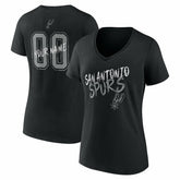 Black San Antonio Spurs Women's Hustle Custom V-Neck T-Shirt | NBA