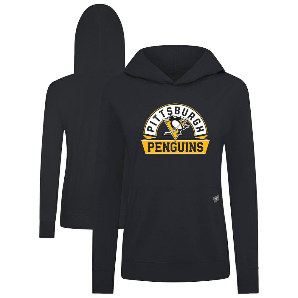 Pittsburgh Penguins Levelwear Women's Relay Banner Arch Pullover Hoodie - NHL Hoodies