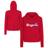 New York Rangers Levelwear Women's Sweet Monument Tri-Blend Cropped Pullover Hoodie - NHL Hoodies