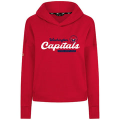 Washington Capitals Levelwear Women's Sweet Monument Tri-Blend Cropped Pullover Hoodie - NHL Hoodies