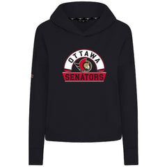 Ottawa Senators Levelwear Women's Sweet Banner Arch Tri-Blend Cropped Pullover Hoodie - NHL Hoodies