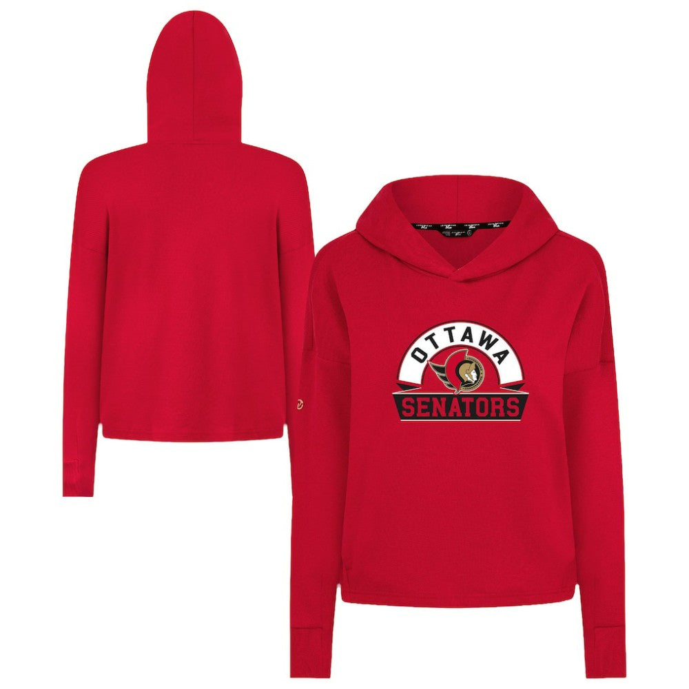 Ottawa Senators Levelwear Women's Sweet Banner Arch Tri-Blend Cropped Pullover Hoodie - NHL Hoodies
