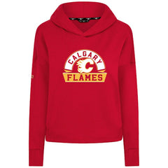 Calgary Flames Levelwear Women's Sweet Banner Arch Tri-Blend Cropped Pullover Hoodie - NHL Hoodies