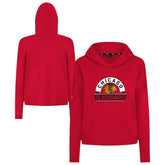 Chicago Blackhawks Levelwear Women's Sweet Banner Arch Tri-Blend Cropped Pullover Hoodie - NHL Hoodies