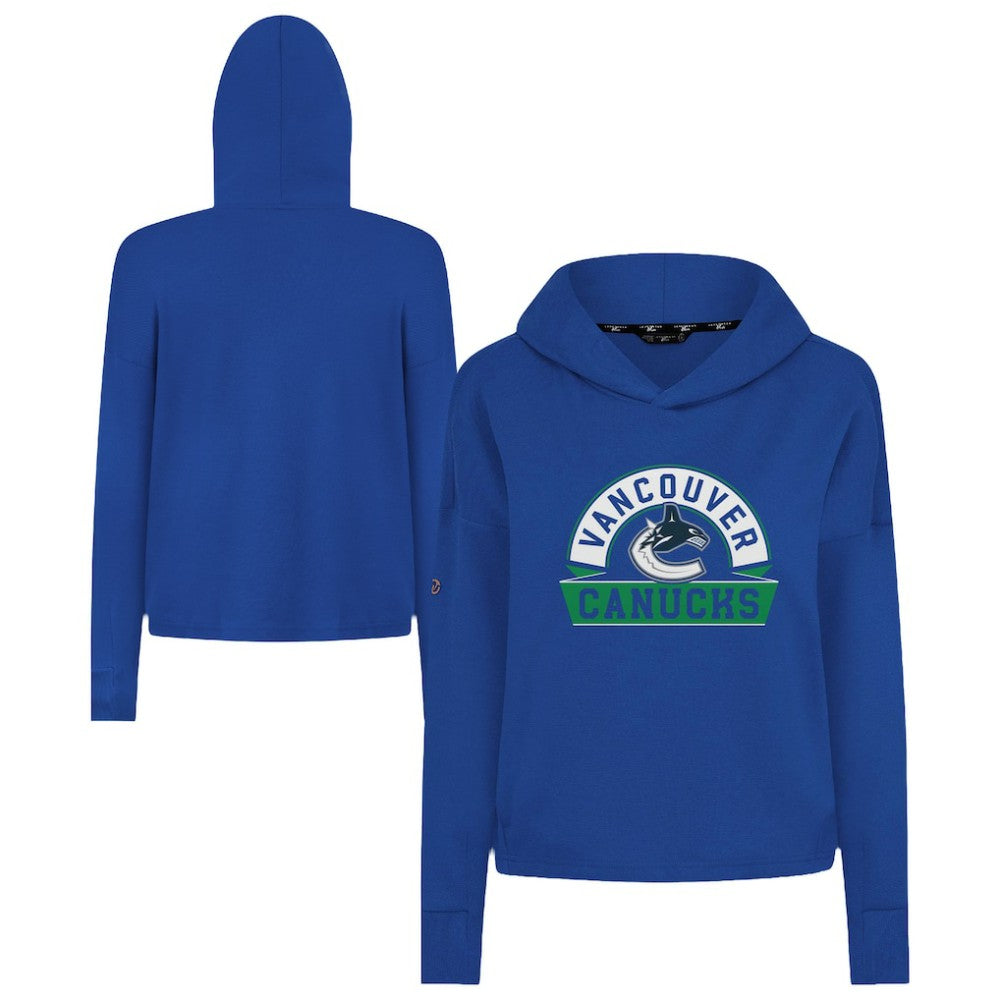 Vancouver Canucks Levelwear Women's Sweet Banner Arch Tri-Blend Cropped Pullover Hoodie - NHL Hoodies
