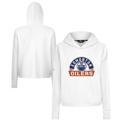 Edmonton Oilers Levelwear Women's Sweet Banner Arch Tri-Blend Cropped Pullover Hoodie - NHL Hoodies