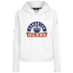 Edmonton Oilers Levelwear Women's Sweet Banner Arch Tri-Blend Cropped Pullover Hoodie - NHL Hoodies