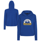 Buffalo Sabres Levelwear Women's Sweet Banner Arch Tri-Blend Cropped Pullover Hoodie - NHL Hoodies