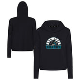 San Jose Sharks Levelwear Women's Sweet Banner Arch Tri-Blend Cropped Pullover Hoodie - NHL Hoodies