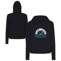 San Jose Sharks Levelwear Women's Sweet Banner Arch Tri-Blend Cropped Pullover Hoodie - NHL Hoodies