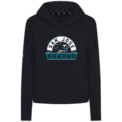 San Jose Sharks Levelwear Women's Sweet Banner Arch Tri-Blend Cropped Pullover Hoodie - NHL Hoodies