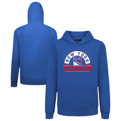 New York Rangers Levelwear Youth Podium Banner Arch Pullover Hoodie - NHL Hoodies