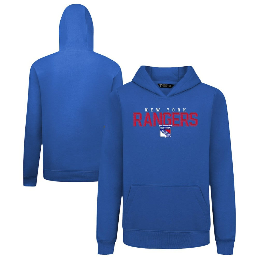 New York Rangers Levelwear Youth Podium Carve Pullover Hoodie - NHL Hoodies