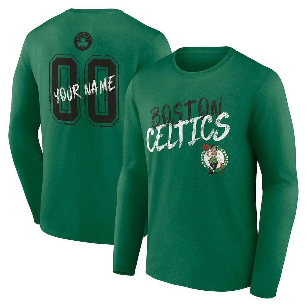 Kelly Green Boston Celtics Hustle Custom Long Sleeve T-Shirt | NBA