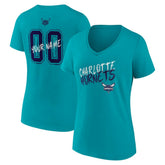 Teal Charlotte Hornets Women's Hustle Custom V-Neck T-Shirt | NBA