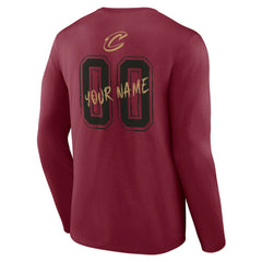 Wine Cleveland Cavaliers Hustle Custom Long Sleeve T-Shirt sale | NBA