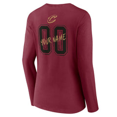 Wine Cleveland Cavaliers Women's Hustle Custom Long Sleeve V-Neck T-Shirt sale | NBA