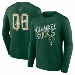Hunter Green Milwaukee Bucks Hustle Custom Long Sleeve T-Shirt | NBA