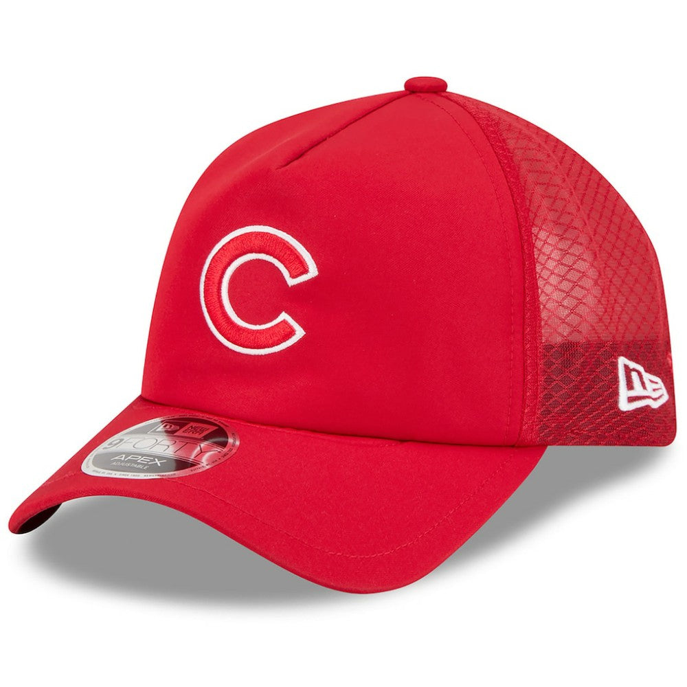 Chicago Cubs New Era 2026 Batting Practice Apex 9FORTY Adjustable Trucker Hat - MLB Hats