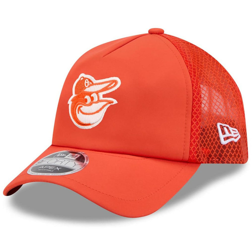 Baltimore Orioles New Era 2026 Batting Practice Apex 9FORTY Adjustable Trucker Hat - MLB Hats