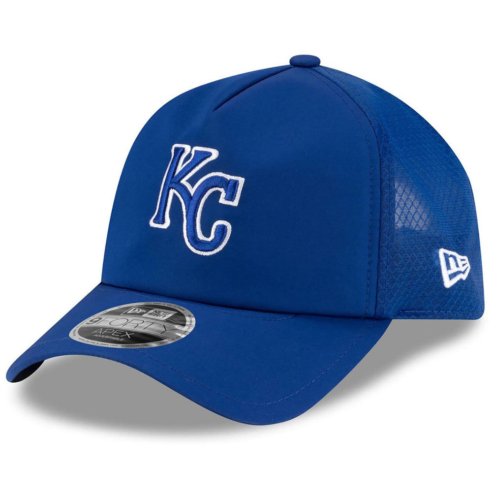 Kansas City Royals New Era 2026 Batting Practice Apex 9FORTY Adjustable Trucker Hat - MLB Hats