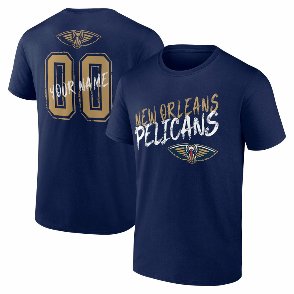 Navy New Orleans Pelicans Hustle Custom T-Shirt | NBA