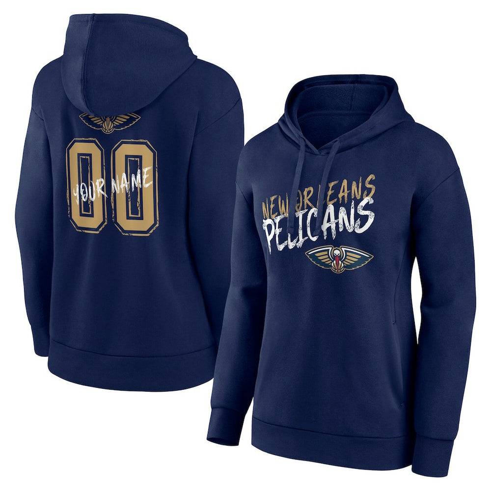 Navy New Orleans Pelicans Women's Hustle Custom Pullover Hoodie | NBA