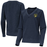 Milwaukee Brewers Antigua Women's Varsity Tri-Blend V-Neck Long Sleeve T-Shirt - MLB T-shirts