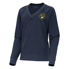 Milwaukee Brewers Antigua Women's Varsity Tri-Blend V-Neck Long Sleeve T-Shirt - MLB T-shirts