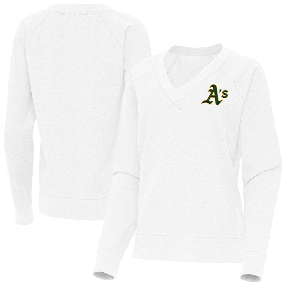 Athletics Antigua Women's Varsity Tri-Blend V-Neck Long Sleeve T-Shirt - MLB T-shirts
