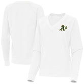 Athletics Antigua Women's Varsity Tri-Blend V-Neck Long Sleeve T-Shirt - MLB T-shirts