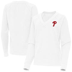 Philadelphia Phillies Antigua Women's Varsity Tri-Blend V-Neck Long Sleeve T-Shirt - MLB T-shirts