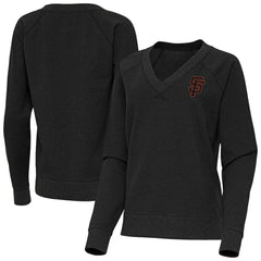San Francisco Giants Antigua Women's Varsity Tri-Blend V-Neck Long Sleeve T-Shirt - MLB T-shirts