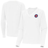 Chicago Cubs Antigua Women's Varsity Tri-Blend V-Neck Long Sleeve T-Shirt - MLB T-shirts