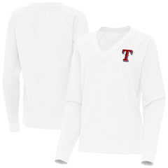Texas Rangers Antigua Women's Varsity Tri-Blend V-Neck Long Sleeve T-Shirt - MLB T-shirts