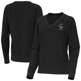 Colorado Rockies Antigua Women's Varsity Tri-Blend V-Neck Long Sleeve T-Shirt - MLB T-shirts