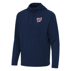Washington Nationals Antigua Connected Quarter-Zip Pullover Hoodie - MLB Hoodies