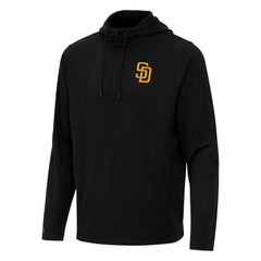 San Diego Padres Antigua Connected Quarter-Zip Pullover Hoodie - MLB Hoodies