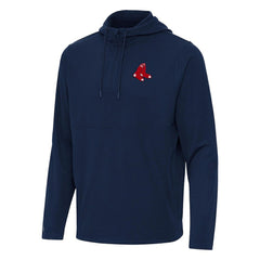 Boston Red Sox Antigua Connected Quarter-Zip Pullover Hoodie - MLB Hoodies