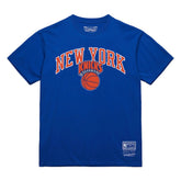 Blue New York Knicks Hardwood Classics Vintage Logo T-Shirt | NBA