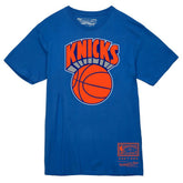 Blue New York Knicks Hardwood Classics Vintage Logo T-Shirt | NBA
