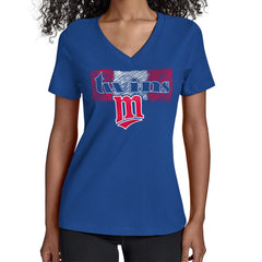 Minnesota Twins Starter Women's Team Color Shading V-Neck T-Shirt - MLB T-shirts