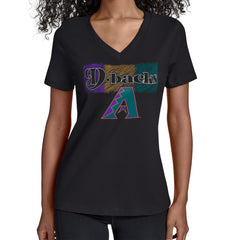 Arizona Diamondbacks Starter Women's Team Color Shading V-Neck T-Shirt - MLB T-shirts