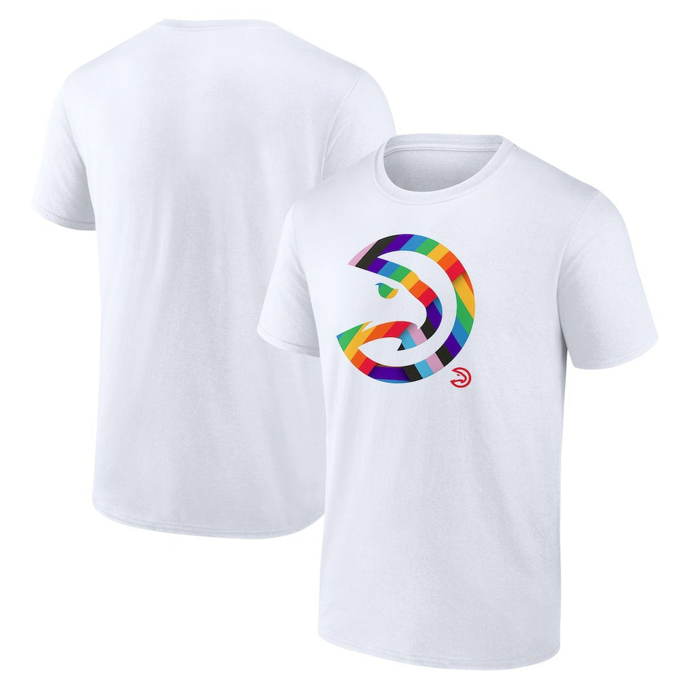 White Atlanta Hawks Team Logo Pride T-Shirt | NBA