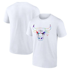 White Chicago Bulls Team Logo Pride T-Shirt sale | NBA